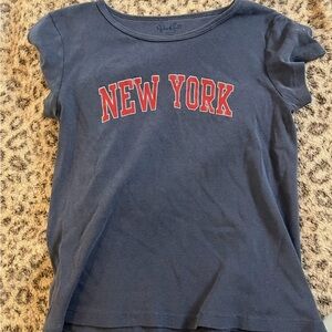 Janie and Jack Blue Kids T-Shirt with Red Print